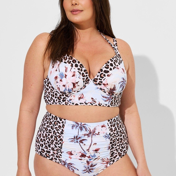 torrid Other - Torrid Pink and Brown Bikini with Mixed Prints